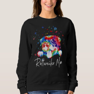 Sweatshirt Amoureux des chiens arc-en-ciel coloré Rottweiler 