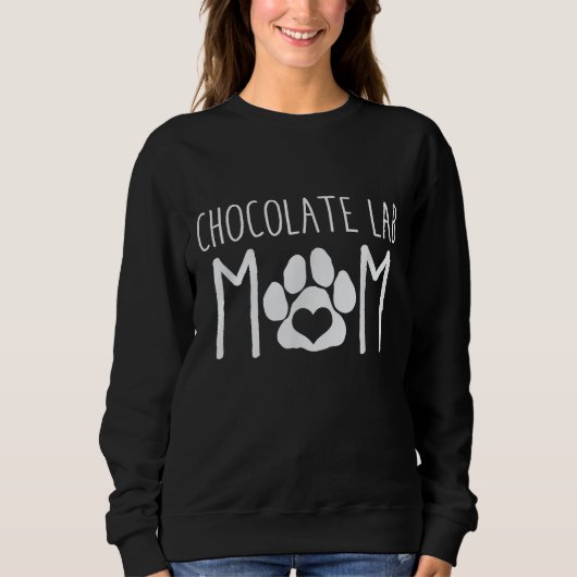 Sweatshirt Amoureux des chiens | Chocolat Lab Maman (Devant)