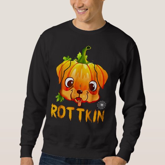 Sweatshirt Amoureux des chiens Citrouille de chiot Rottkin Cu (Devant)
