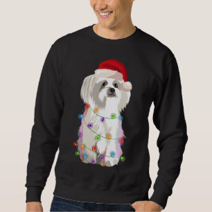 Sweatshirt Amoureux des chiens de Noël maltais