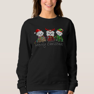 Sweatshirt Amoureux des chiens  Joyeux Maltais de Noël
