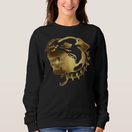 Sweatshirt Amoureux des chiens Pitbull Silhouette Or (Devant)