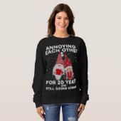 Sweatshirt Amusant 20 Ans Gnomes de Noël Mariage Couple Un (Devant entier)