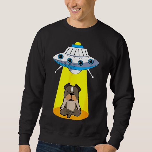 Sweatshirt Amusant Alien Ufo Capturer Pitbull (Devant)