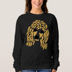 Sweatshirt Amusant Apricot Poodle Visage Art Abstrait