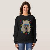 Sweatshirt Amusant Autisme Poodé Chien Puzzle Lunettes de sol (Devant entier)