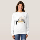 Sweatshirt Amusant Chat Noir Capture Gros Poisson (Devant entier)