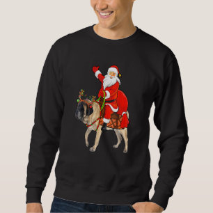 Sweatshirt Amusant Chien Père Noël équitation Anglais Mastiff
