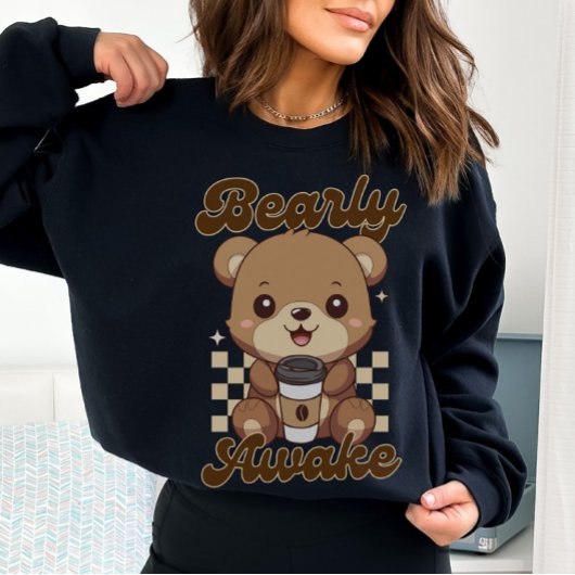 Sweatshirt Amusant Cute Bear Coffee Pun