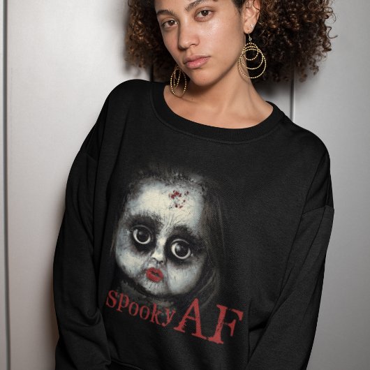Sweatshirt Amusant Éffrayant AF Déplaisant Goth Doll Face Hal