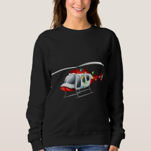Sweatshirt Amusant hélicoptère Xmas Santa Hat Hélicoptère C
