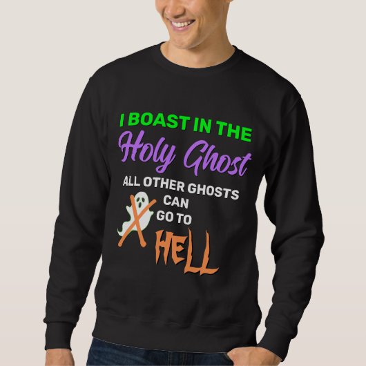 SWEATSHIRT AMUSANT, JE ME CACHE DANS LE SAINT-GHOST (Devant)