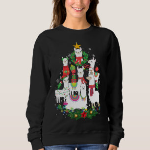 Sweatshirt Amusant Llama sapin de Noël Alpaca lumières de Noë