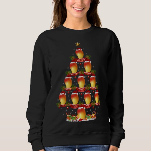 Sweatshirt Amusant Mango Fruit Xmas Arbre Éclairage Mango Noë (Devant)
