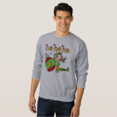 Sweatshirt Amusant mignon Festif de Noël Elf de Noël (Devant entier)