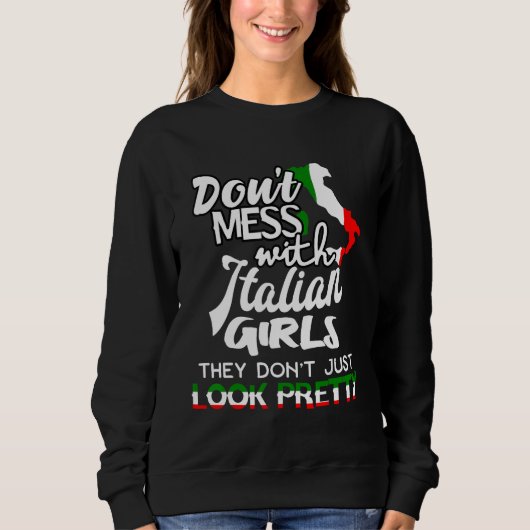 Sweatshirt Amusant ne pas faire le désordre avec les filles i (Devant)