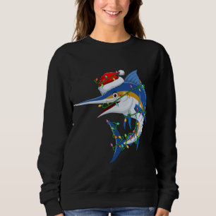 Sweatshirt Amusant Poisson Marlin Xmas Santa Hat Marlin Chri