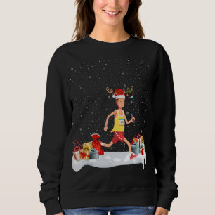 Sweatshirt Amusant Rinder d'éclairage de Noël de Noël Hat Mar