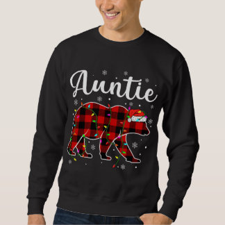 Sweatshirt Amusant Rouge Plaid Feux de Noël Tante Ours Xmas