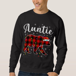 Sweatshirt Amusant Rouge Plaid Feux de Noël Tante Ours Xmas