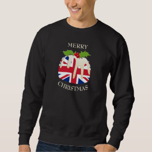 Sweatshirt Amusant   UNION JACK UK   Pudding de Noël