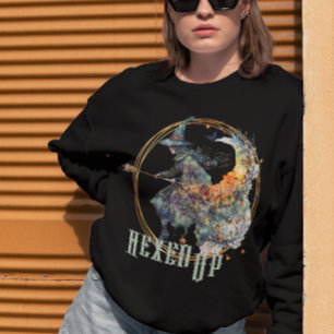 Sweatshirt Amusante Aquarelle Déplaisante sorcières Broom Hal