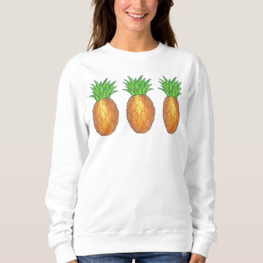 Sweatshirt Ananas de l'île tropicale Fruité Hawaii (Devant)