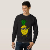 Sweatshirt Ananas Jaune Dabbing - Dab Funny Dancing Fruit (Devant entier)