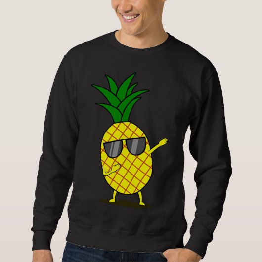 Sweatshirt Ananas Jaune Dabbing - Dab Funny Dancing Fruit (Devant)