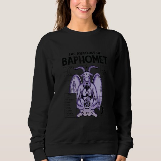 Sweatshirt Anatomie de Baphomet Satanique Satan Chèvre Diable (Devant)
