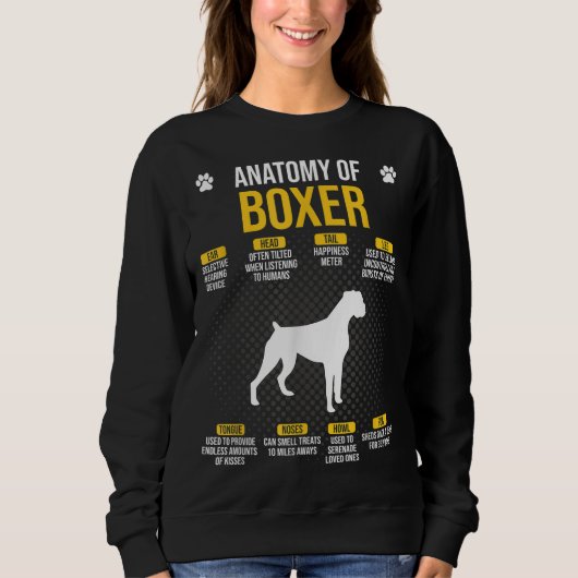 Sweatshirt Anatomie De L'Amoureux des chiens De Boxer (Devant)