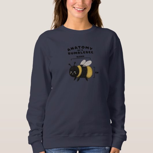 Sweatshirt Anatomie drôle d'un bumblebee Blebee Bum Mignon (Devant)