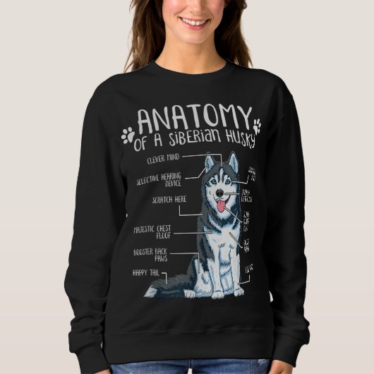 Sweatshirt Anatomie drôle Sibérie Husky Amoureux des chiens (Devant)