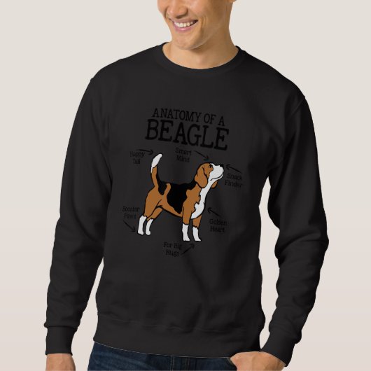 Sweatshirt Anatomie d'un Beagle pour chien 1 (Devant)