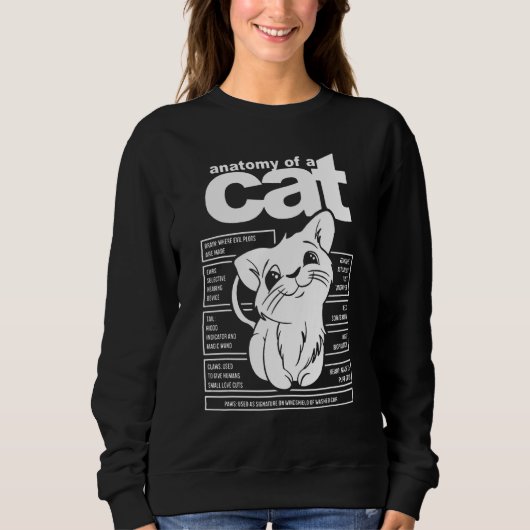 Sweatshirt Anatomie D'Un Chat Chat Chat Kitten Kitty (Devant)