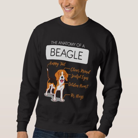 Sweatshirt Anatomie D'Un Chien Beagle Anniversaire (Devant)