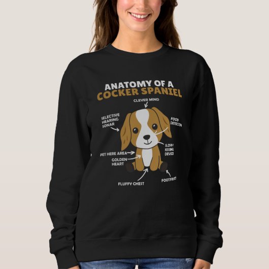 Sweatshirt Anatomie D'Un Cocker Spaniel Cute Chiens Chiot (Devant)