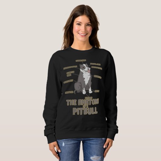 Sweatshirt Anatomie D'Un Pitbull Drôle Chien (Devant entier)