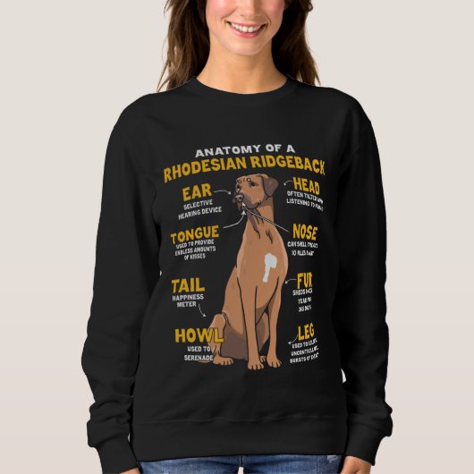 Sweatshirt Anatomy Of A Rhodesian Ridgeback For Dog (Devant)