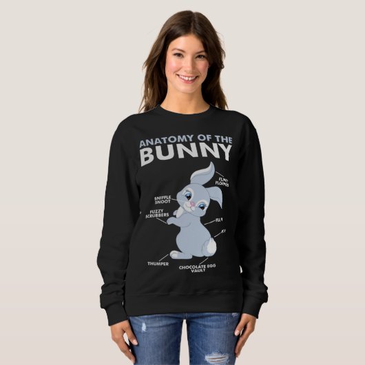 Sweatshirt Anatomy of Bunny  Rabbit (Devant entier)
