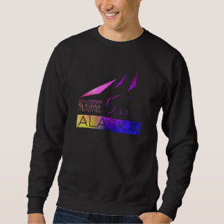 Sweatshirt Anchorage   Alaska   Colorful Bear And Mountains