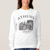 Sweatshirt Ancient Athens Acropolis Retro View (Devant)