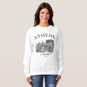 Sweatshirt Ancient Athens Acropolis Retro View (Devant entier)