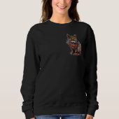 Sweatshirt Ancient Patterned Cat Over Heart (Devant)