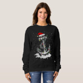 Sweatshirt Ancre Bateau Voile Arbre de Noël Lumières Père Noë (Devant entier)