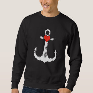 Sweatshirt Ancre Coeur Valentines Jour Bateau nautique Capita