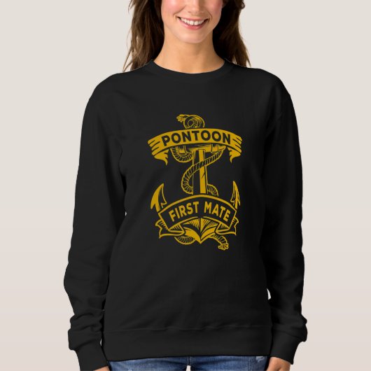 Sweatshirt Ancre de bateau Pontoon First Mate (Devant)