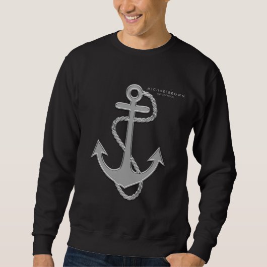 Sweatshirt Ancre marine du capitaine noir (Devant)