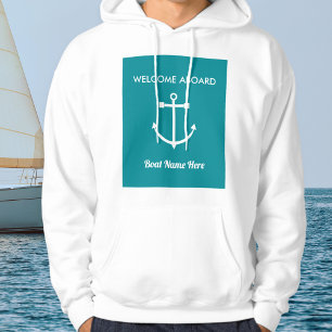 Sweatshirt Ancre nautique Bienvenue à bord Nom du bateau Voil