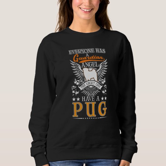 Sweatshirt Ange gardien Pug (Devant)